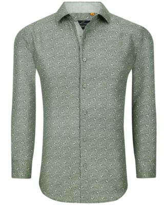 Men's Slim Fit Business Nautical Button Down Dress Shirt