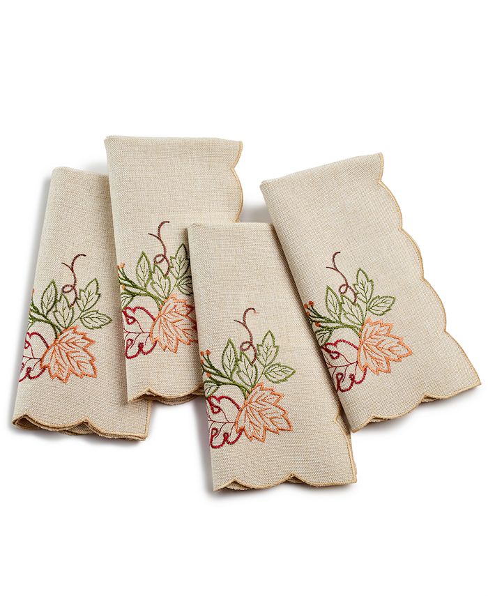 Elrene Pumpkin Foliage Cutwork Fabric Napkins, Set of 4 Macy's