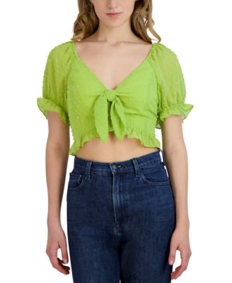 BCBGeneration - Women's Clip-Dot Knot-Front Crop Top