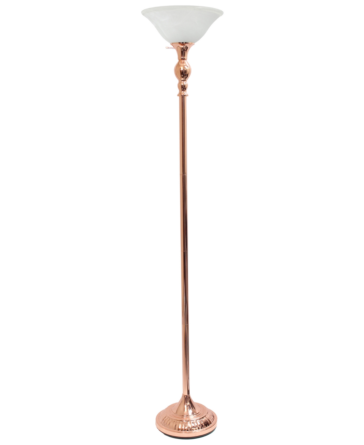 Elegant Designs 1 Light Torchiere Floor Lamp In Rose Gold-tone