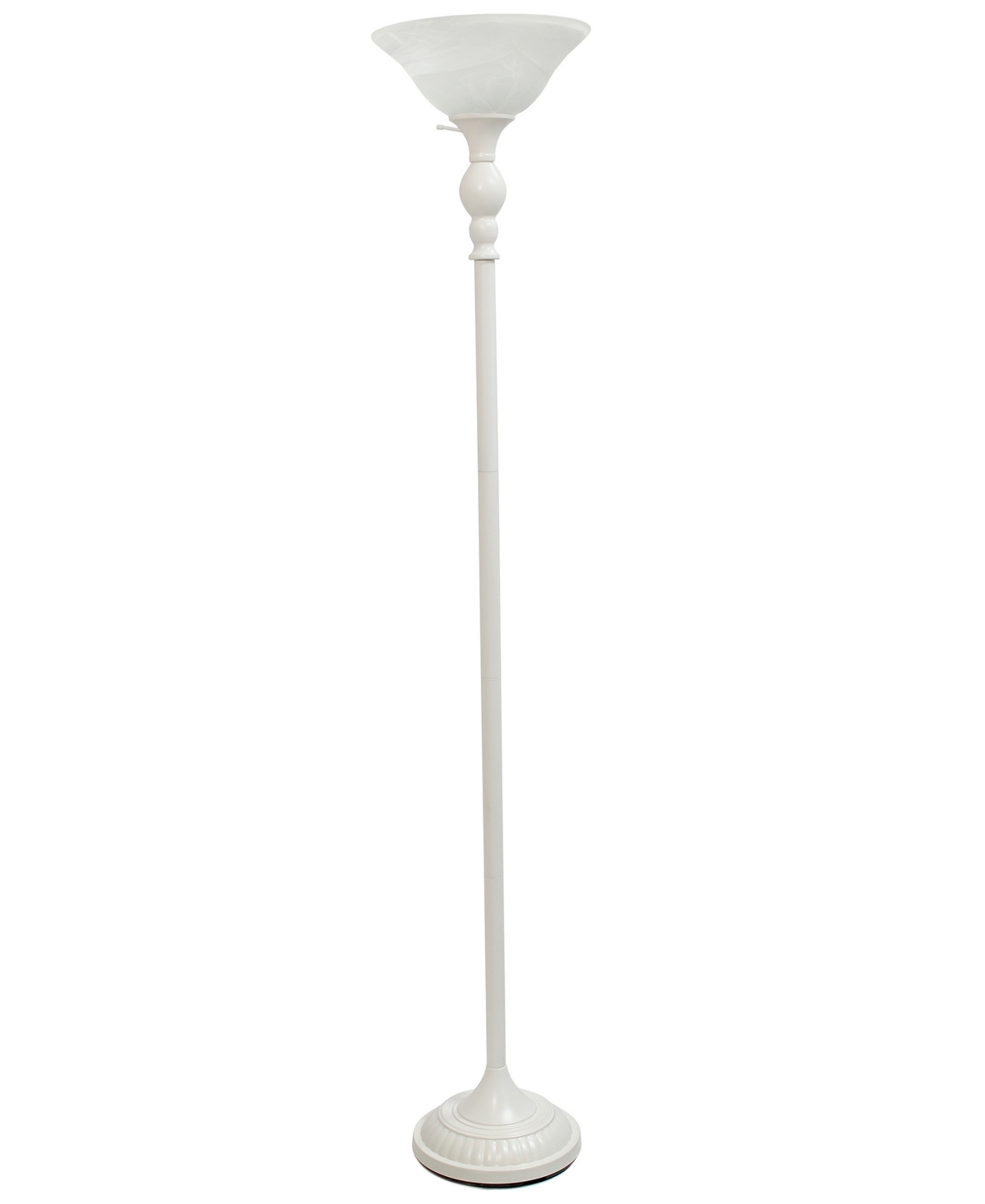Elegant Designs 1 Light Torchiere Floor Lamp In White