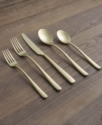 Rise Champagne Satin Flatware Set, 20 Piece