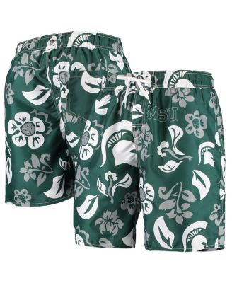 Men's Green Michigan State Spartans Floral Volley Swim Trunks