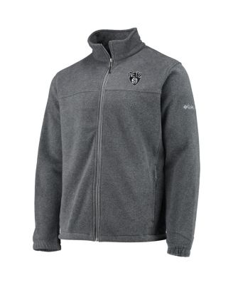 Men's Brooklyn Nets Heathered Charcoal Flanker Full-Zip Jacket