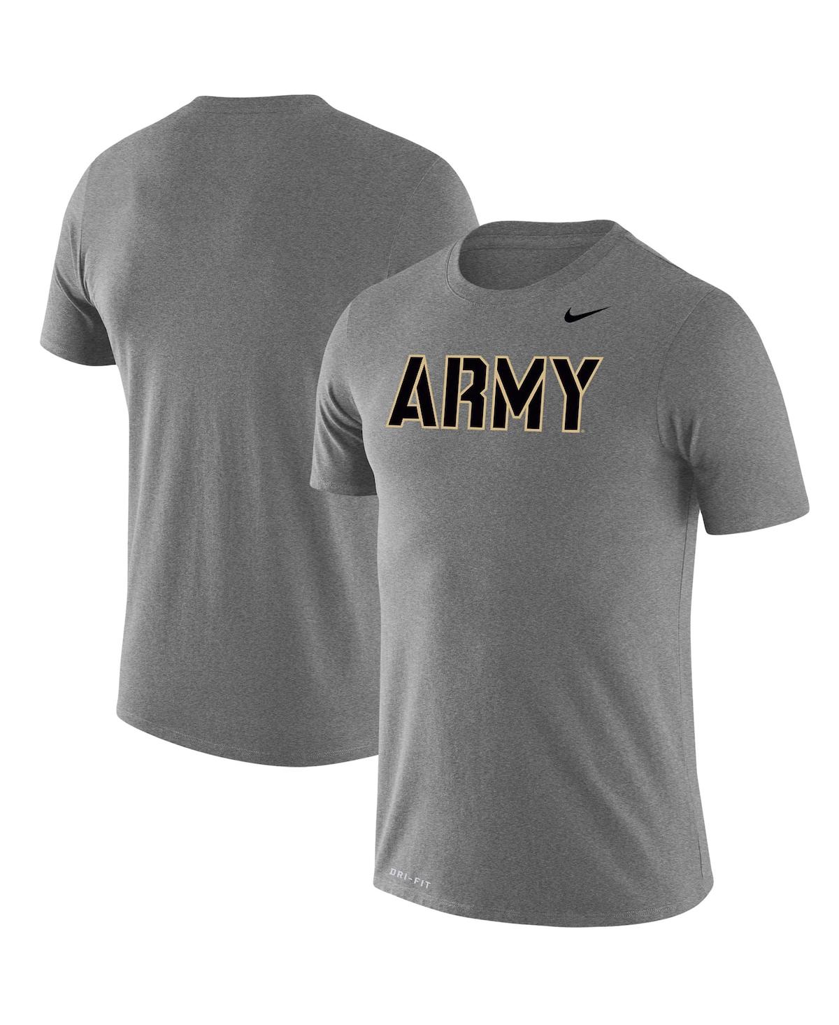 Men's Nike Heathered Gray Army Black Knights School Logo Legend Performance T-shirt