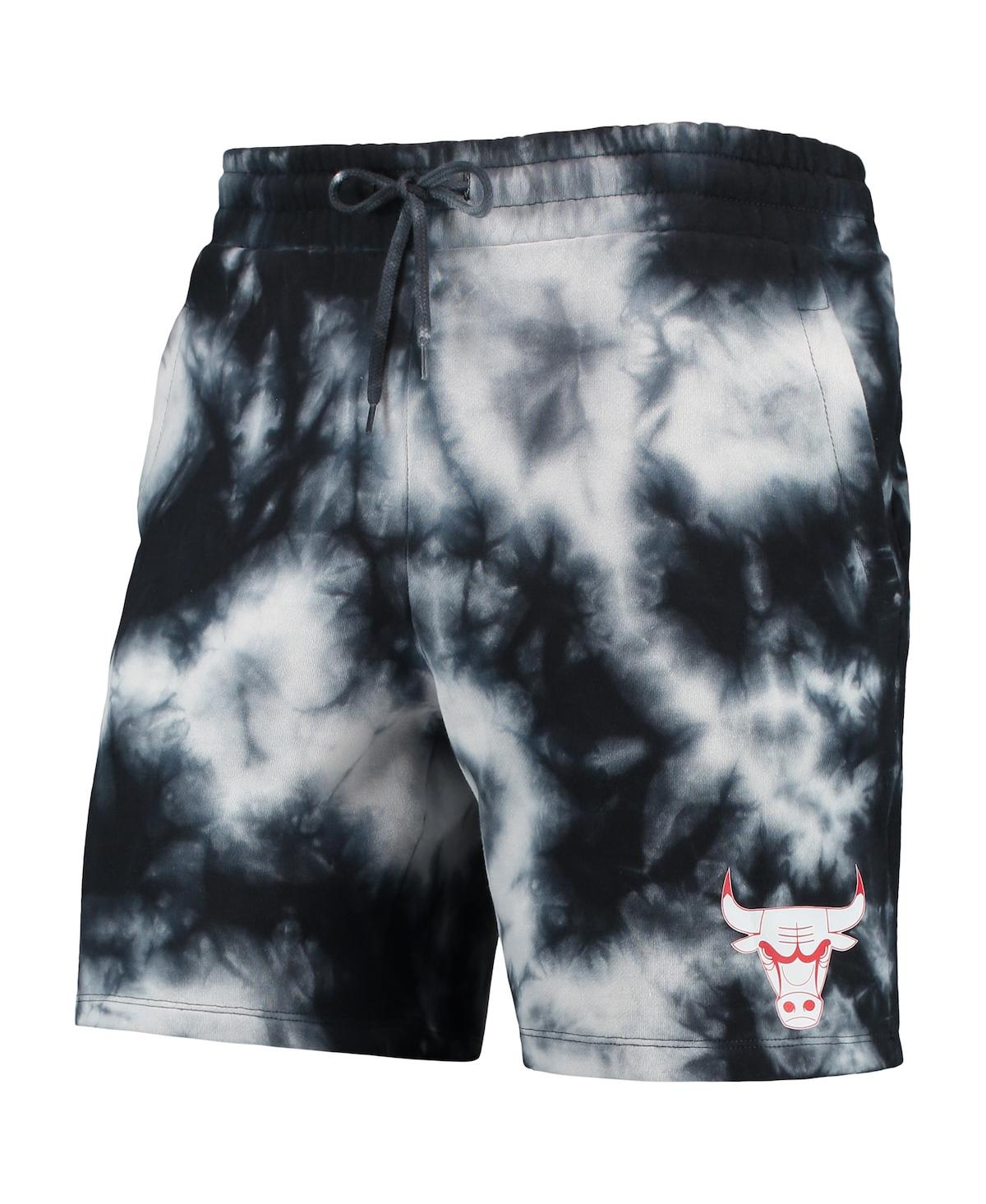Shop New Era Men's  Black Chicago Bulls Fleece Tie-dye Shorts