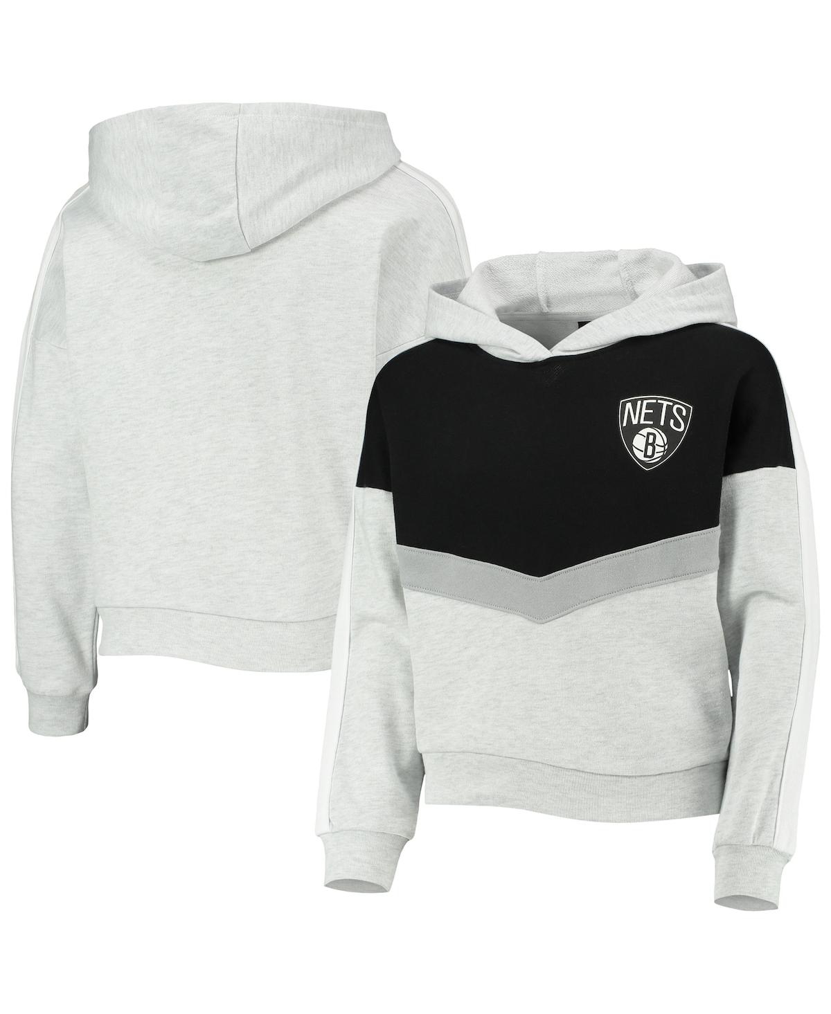 Shop Outerstuff Big Girls Heathered Gray Brooklyn Nets All Yours Pullover Hoodie