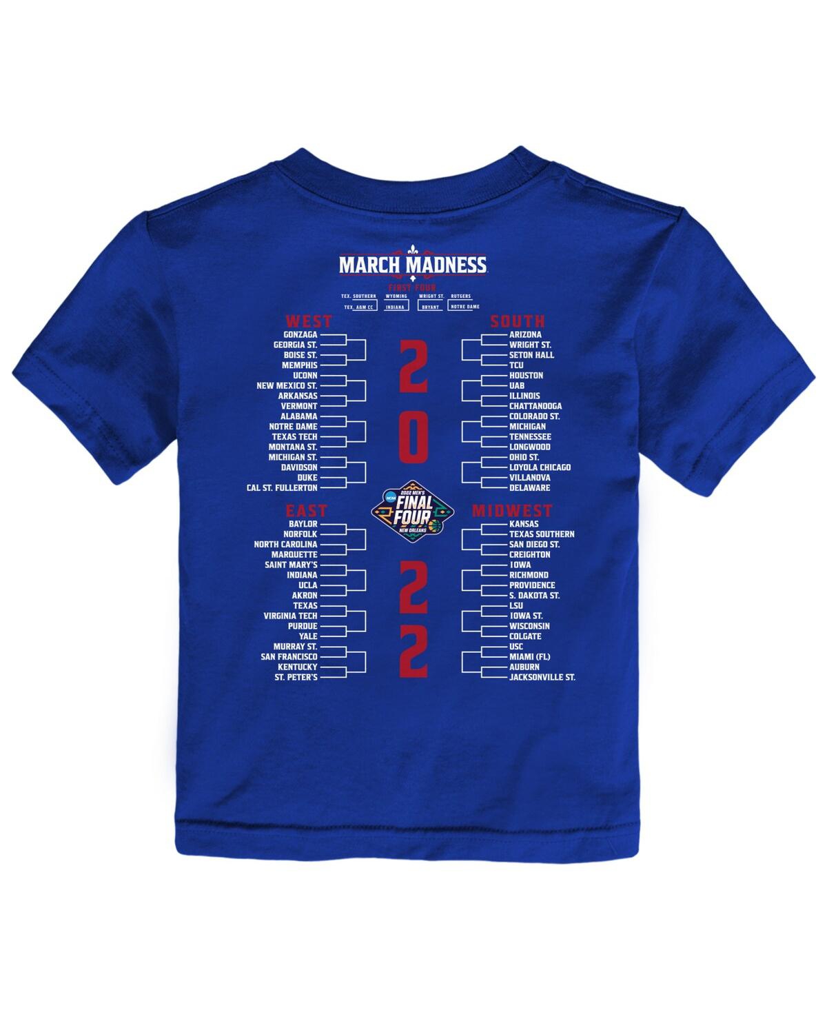 Outerstuff Toddler Girls And Boys Royal Kansas Jayhawks 2022 Ncaa Men's Basketball National Champions Bracket T In Royal
