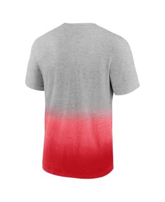 Men's Heathered Gray and Red Atlanta Hawks Board Crasher Dip-Dye T-shirt