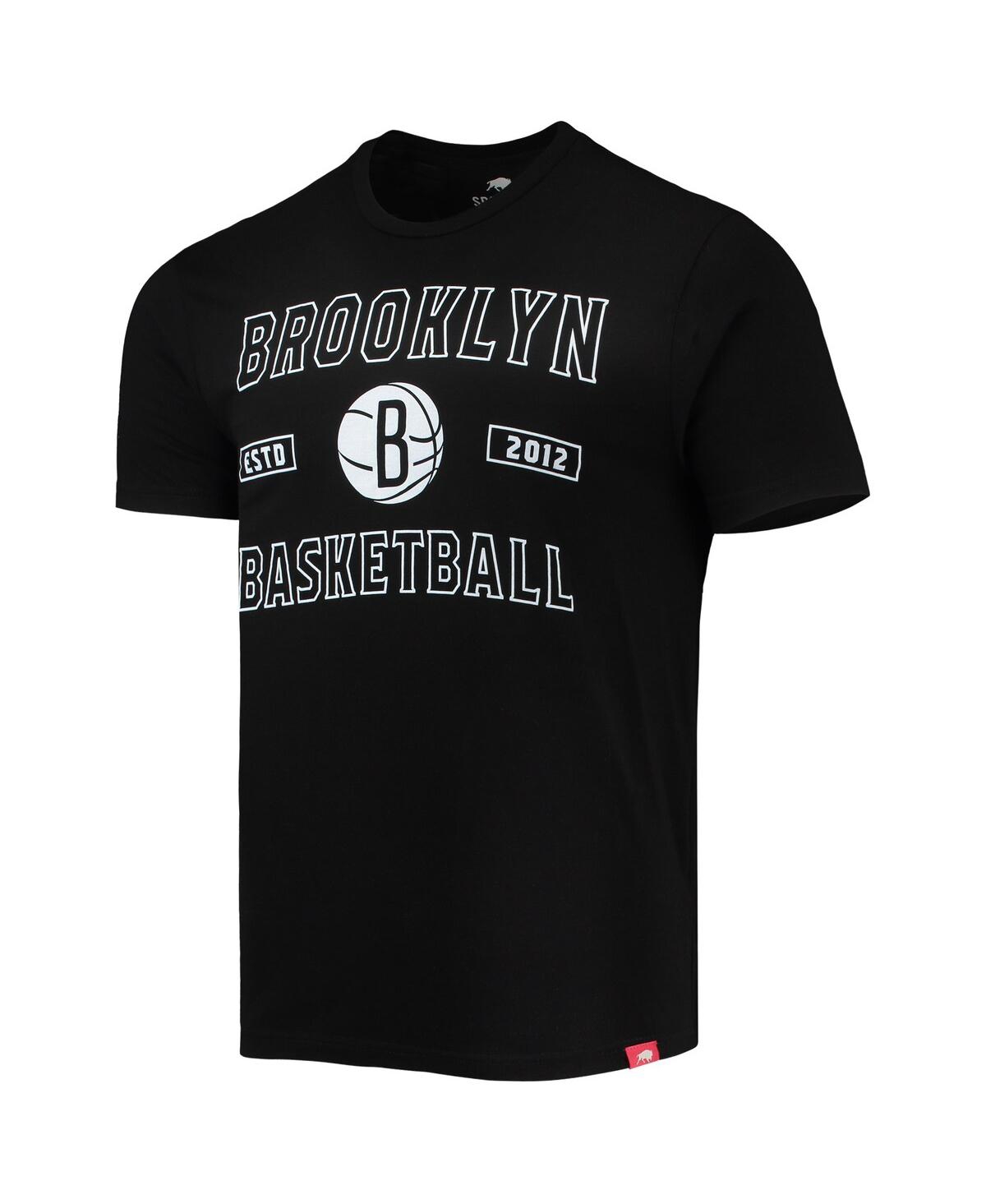 Shop Sportiqe Men's  Black Brooklyn Nets Tri-blend T-shirt