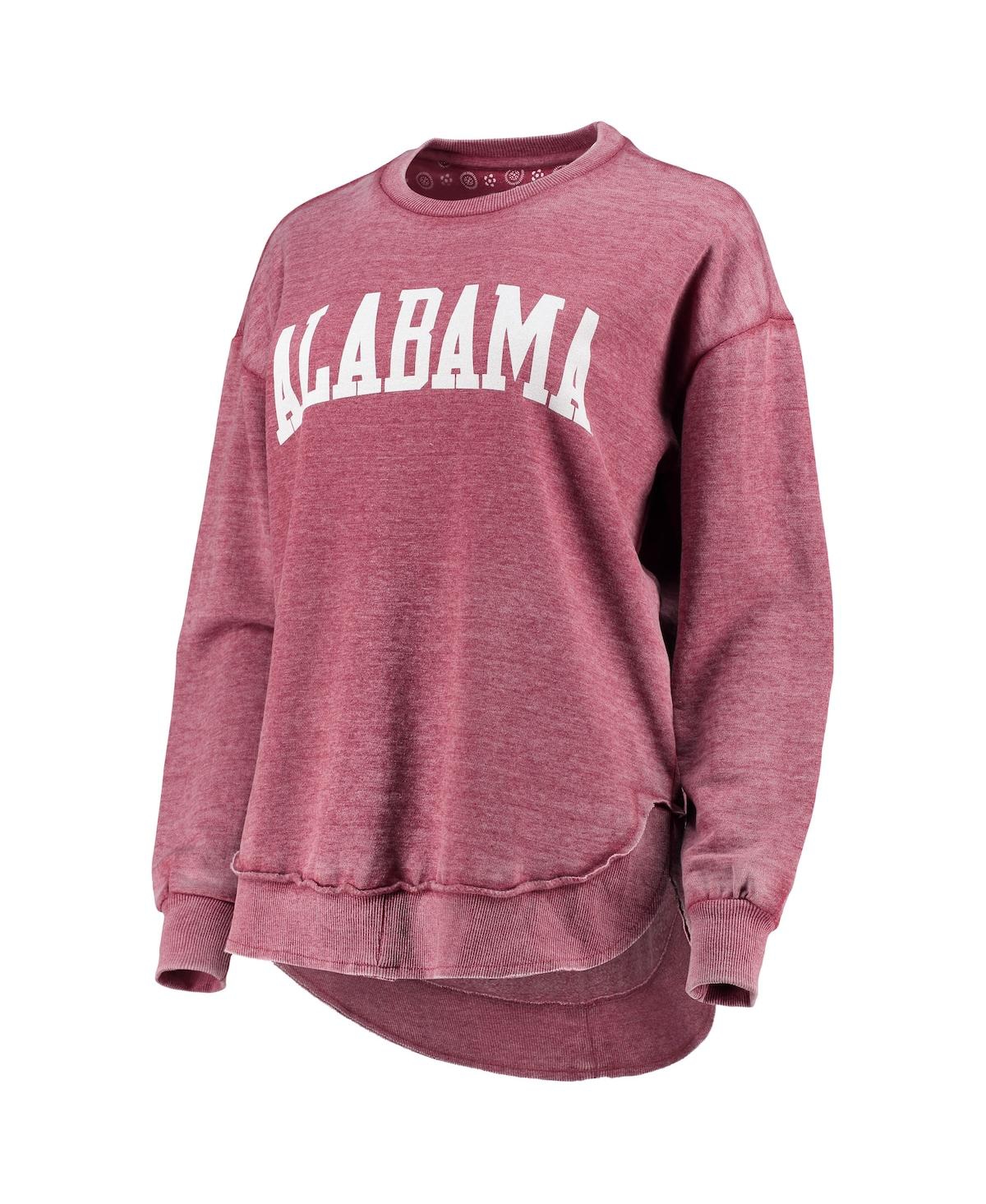 Women's PressboxAlabamaTide Vintage-Like Wash Pullover Sweatshirt - Crimson
