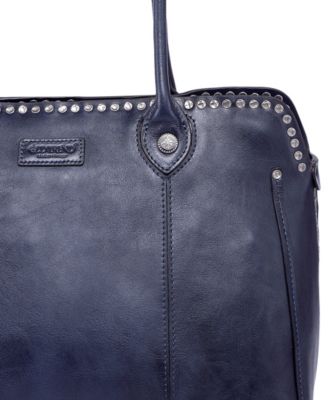 Women's Genuine Leather Soul Stud Satchel Bag