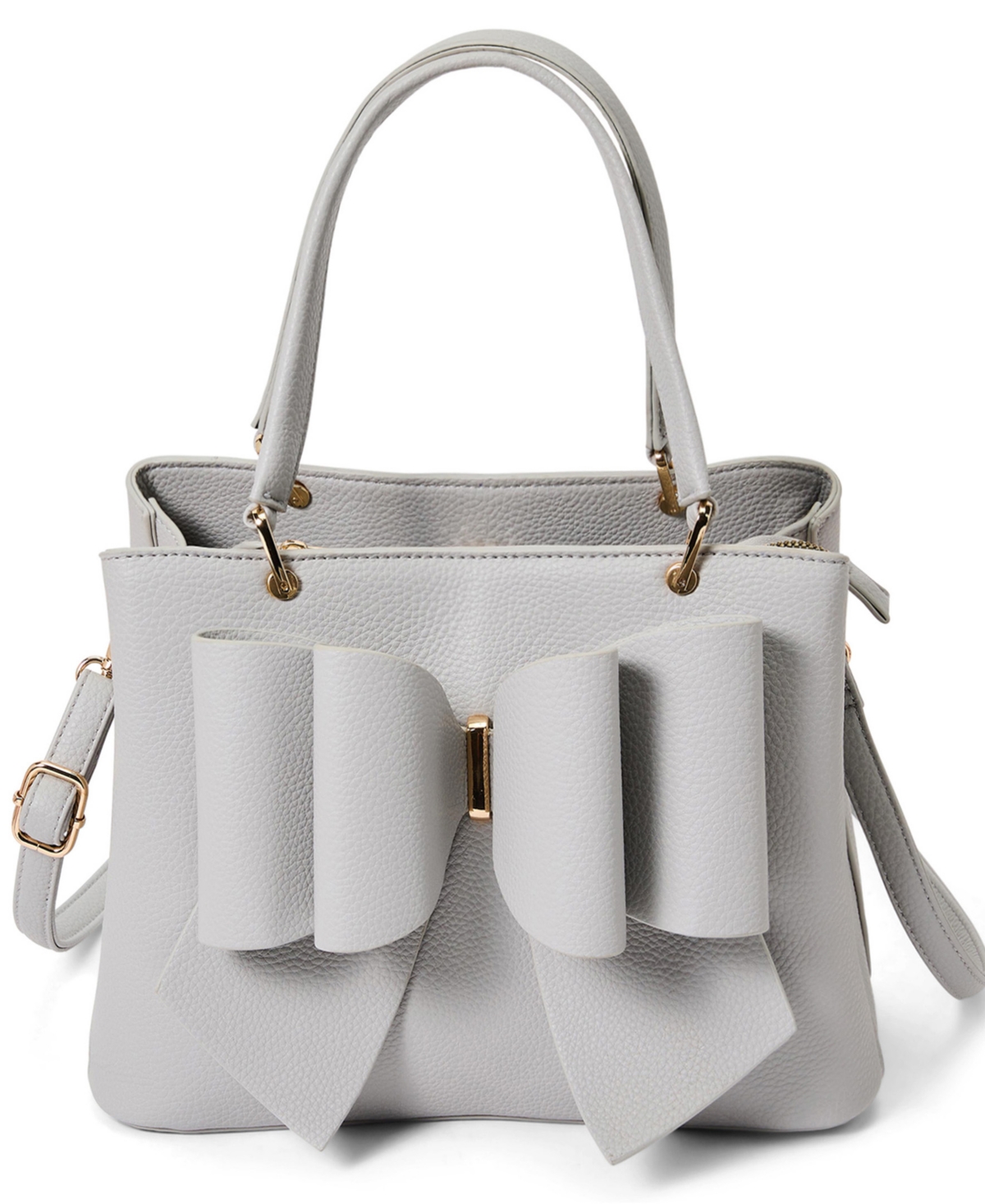 Like Dreams Women's Jenna Triple Compartment Bowtie Satchel Bag In Light Gray
