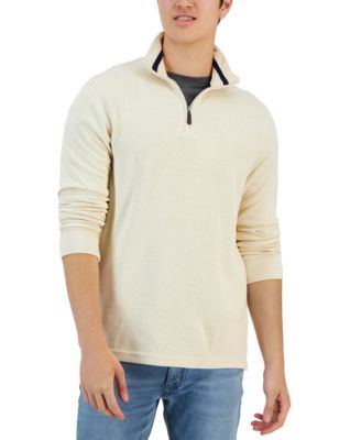 Club Room - Men's French Rib Quarter-Zip Sweater