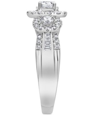 Diamond Triple Halo Engagement Ring (1 ct. t.w.) in 14k White Gold