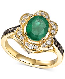 Emerald (1-3/8 ct. t.w.) & Diamond (3/8 ct. t.w.) Ring in 14k Gold