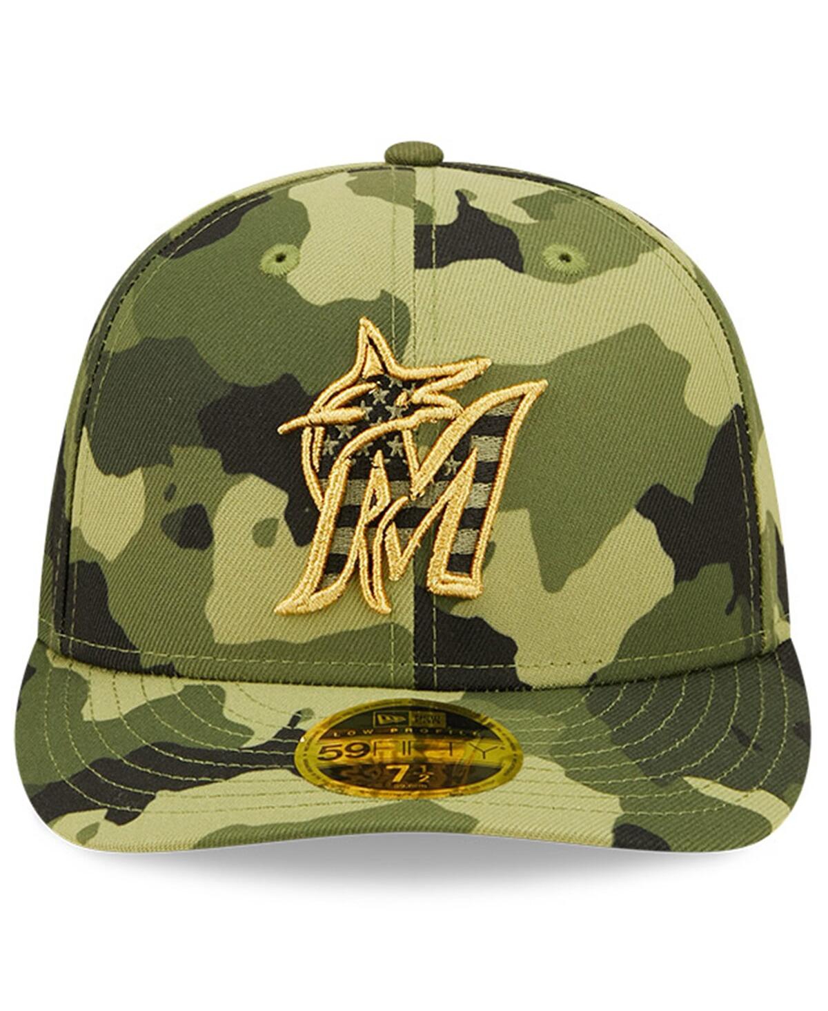Men's New EraMiami Marlins 2022 Armed Forces Day On-Field Low Profile 59Fifty Hat - Camo