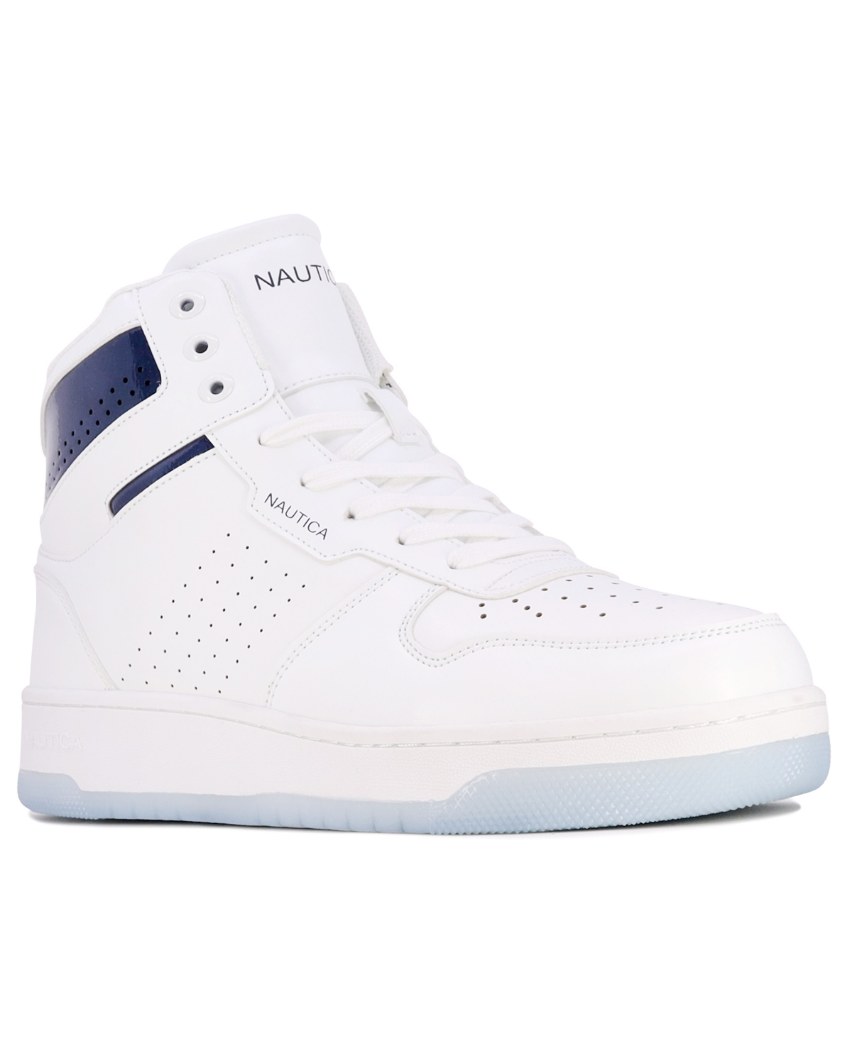 Nautica Men s Oakford High Top Sneakers White Blue Smart Closet