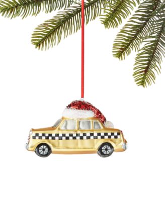 Holiday Lane - New York Taxi Glass Ornament