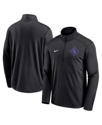 Men's Black Colorado Rockies Diamond Icon Pacer Performance Quarter-Zip Top