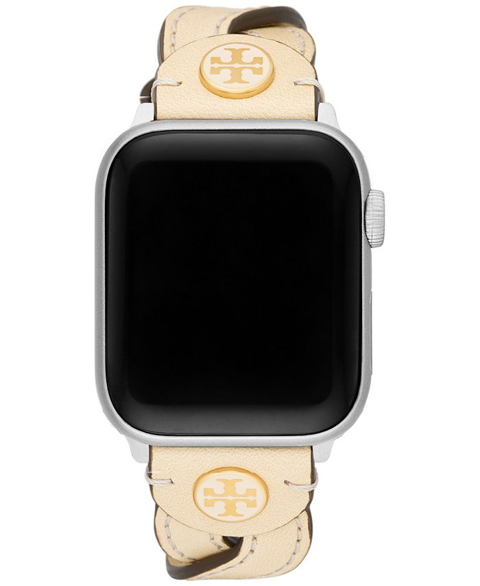 Tory Burch Interchangeable Cream Braided Leather Strap For Apple Watch® 38mm/40mm  & Reviews - All Watches - Jewelry & Watches - Macy's