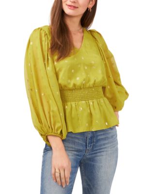 Vince Camuto Women's Ruffled Pintuck Henley Top - Pull On Blouse With Casual Elegance - View #7