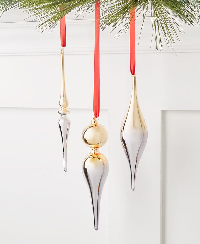 Holiday Lane Shine Bright 3Pc. Gold and SilverTone of Glass Tear