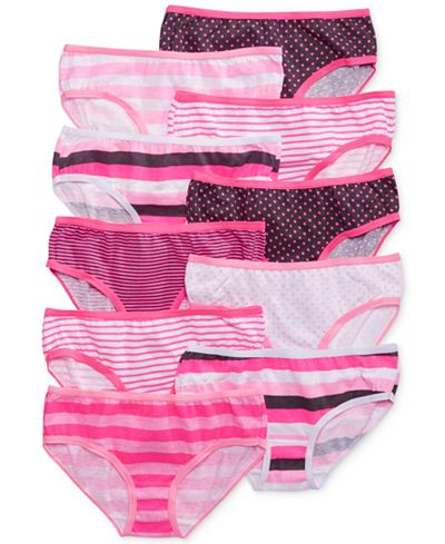Maidenform Girls' or Little Girls' 10-Pack Cotton Hipsters
