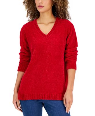 Karen Scott Women s V Neck Chenille Sweater Created for Macy s Macy s