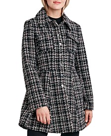Women's Single-Breasted Skirted Tweed Coat