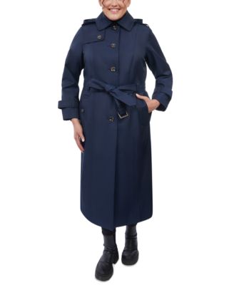 hooded maxi trench coat