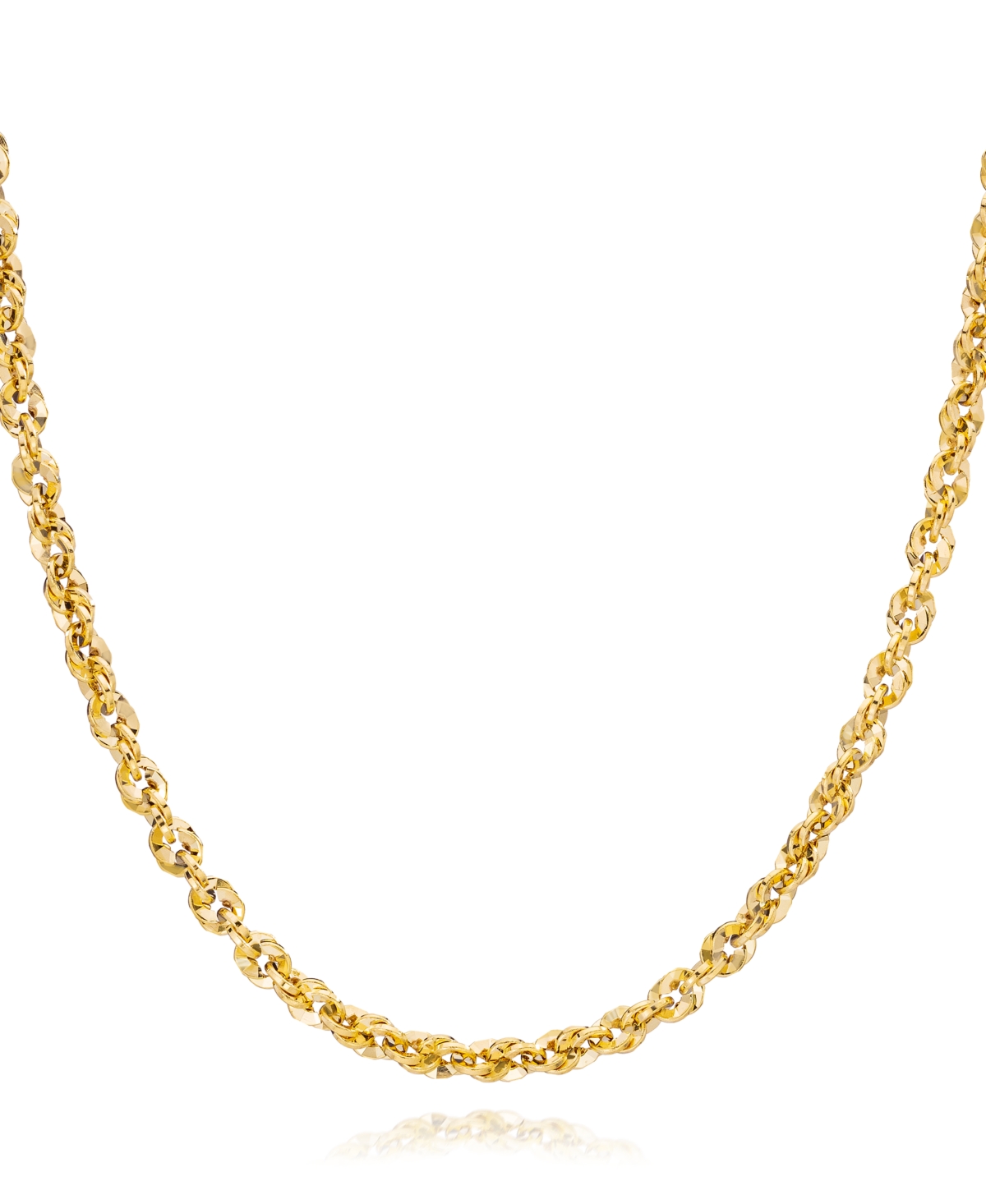 Diamond Cut Rope, 22" Chain Necklace (3-3/4mm) in 14k Gold, Made in Italy - Yellow Gold