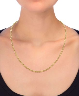 Diamond Cut Rope, 22" Chain Necklace (3-3/4mm) in 14k Gold, Made in Italy