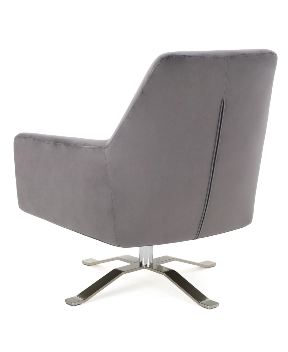 Shop Noble House Ailis Velvet Swivel Club Chair In Gray