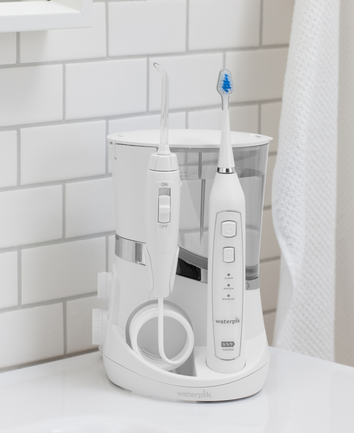 Shop Waterpik Complete Care 5.0 Water Flosser + Sonic Electric Toothbrush In White