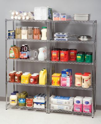 Commercial-Grade 5-Tier NSF-Certified Steel Wire Wheeled Shelving