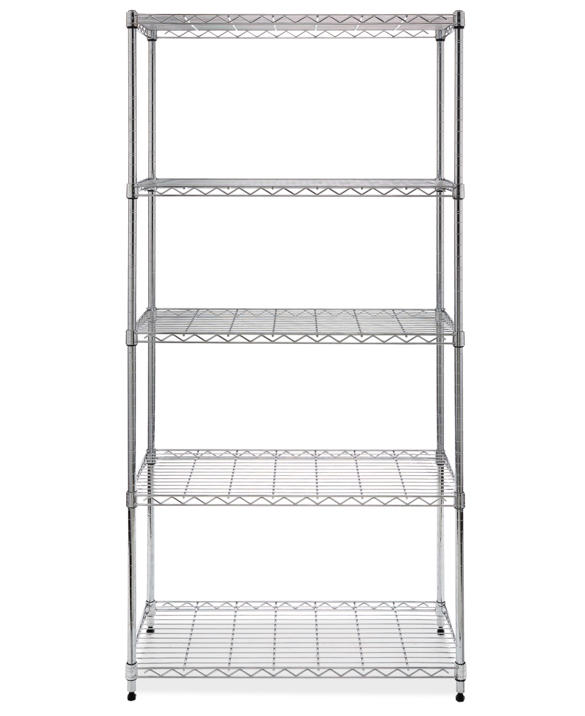 5-Tier Steel Wire Wheeled Shelving - Chrome