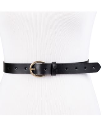 Women's Slim Adjustable Perforated Leather Belt