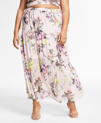 plus size mesh maxi skirt