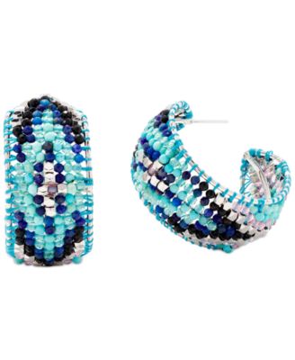 Kendra Scott - Silver-Tone Beaded C-Hoop Earrings
