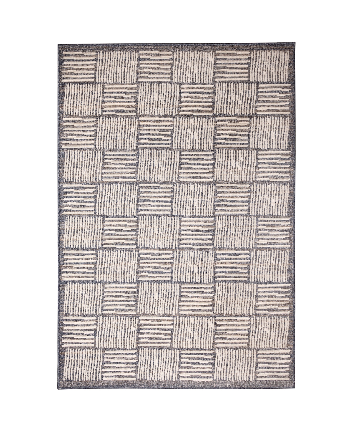 Liora Manne' Cove Squares 7'10in x 9'10in Outdoor Area Rug - Gray
