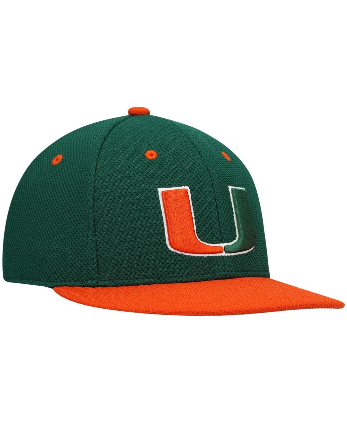 Shop Adidas Originals Men's Adidas Green And Orange Miami Hurricanes On-field Baseball Fitted Hat In Green,orange