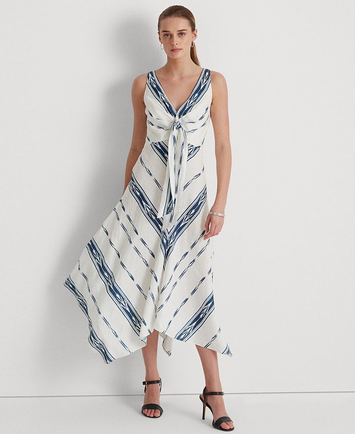 Lauren Ralph Lauren Striped Linen Handkerchief Dress & Reviews - Dresses -  Women - Macy's