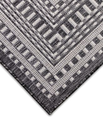 Malibu Etched Border 3'3" x 4'11" Outdoor Area Rug