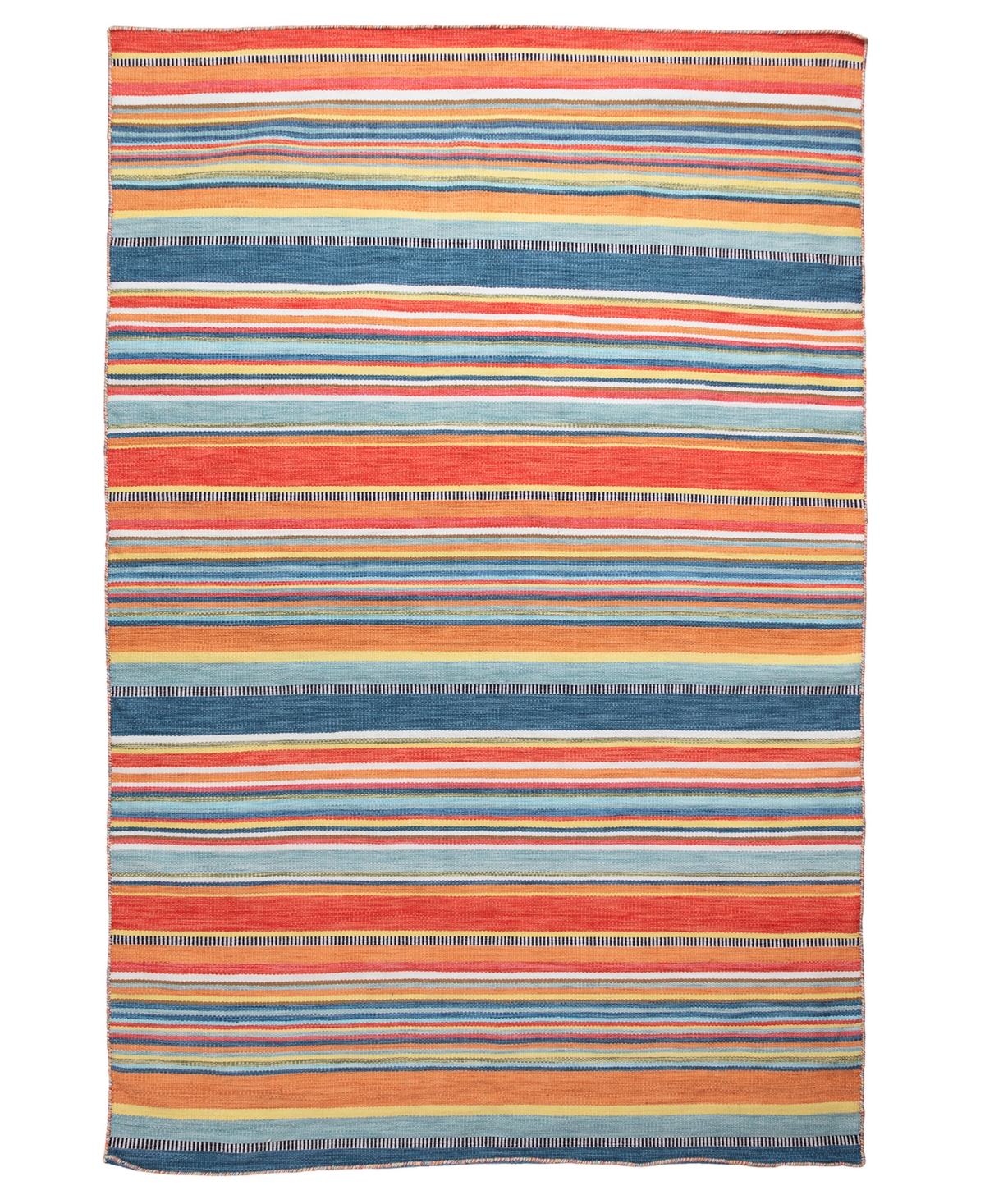 Liora Manne' Sonoma Malibu Stripe 8'3in x 11'6in Outdoor Area Rug - Orange