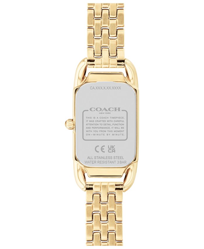 COACH Women's Cadie Quartz Gold-Tone Stainless Steel Watch 20mmx32.5mm ...
