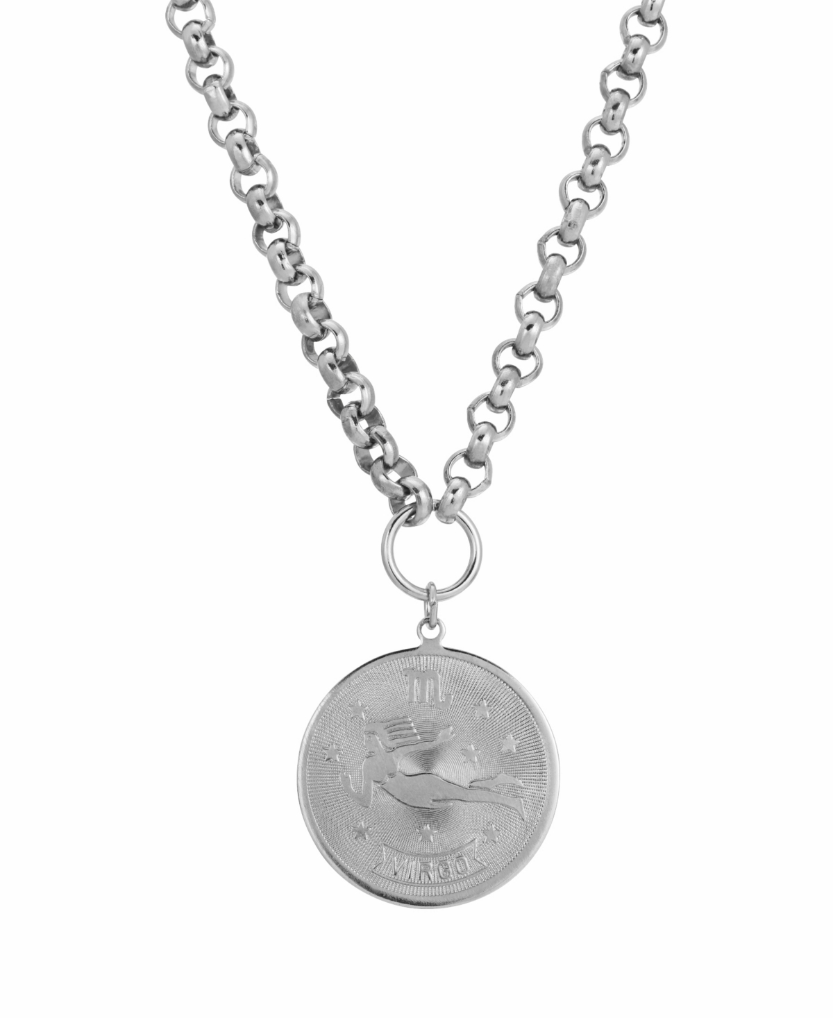 2028 Women's Round Virgo Pendant Necklace In Silver-tone