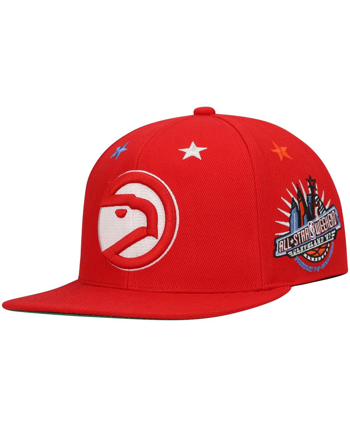 Men's Mitchell & NessAtlanta Hawks Hardwood Classics 1997 Nba All-Star Weekend Top Star Snapback Hat - Red