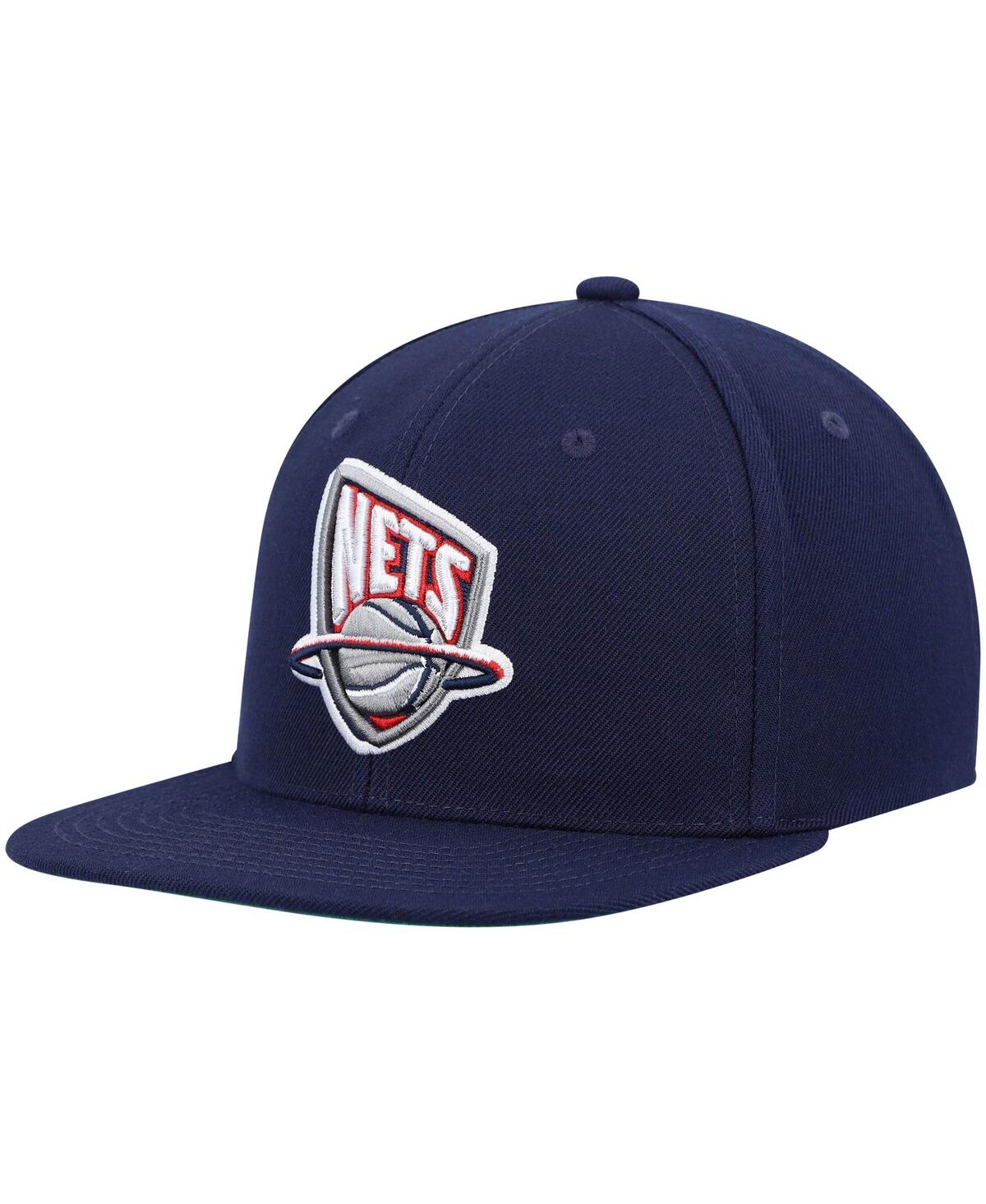 Mitchell & Ness Men's  Navy New Jersey Nets Hardwood Classics Team Ground 2.0 Snapback Hat In Navy