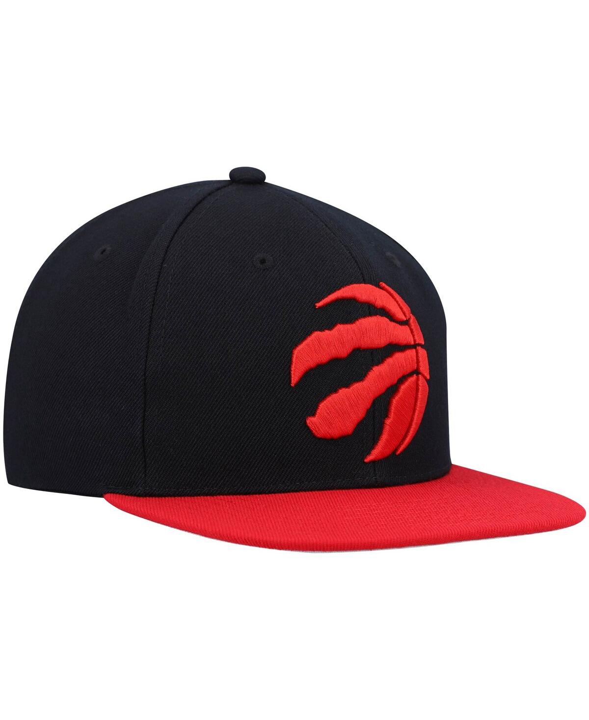 Mitchell & Ness Men's  Black, Red Toronto Raptors Mvp Team Two-tone 2.0 Stretch-snapback Hat In Black,red